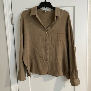 Grade and Gather Cotton Gauze Long Sleeve